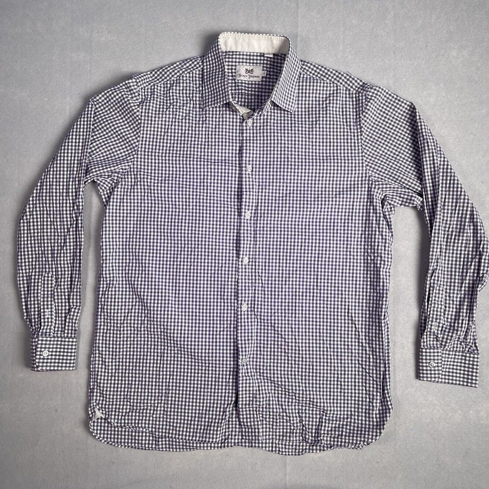 Hickey Freeman Casual Dress Shirt Men XL Office Business GorpCore Career Purple‎